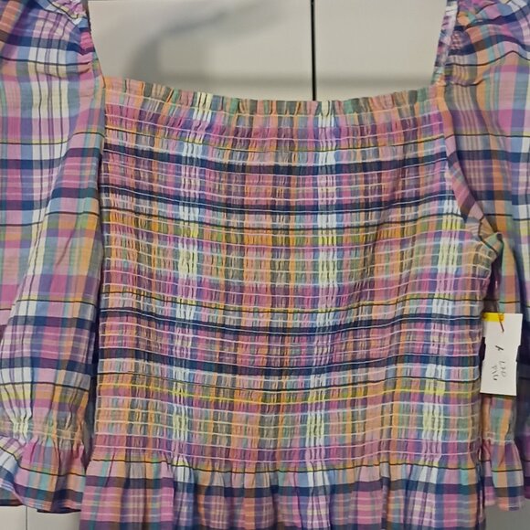 #112 3/$18 - Tommy Hilfiger Pink/Blue Long Sleeve Top Size XL - Picture 4 of 6